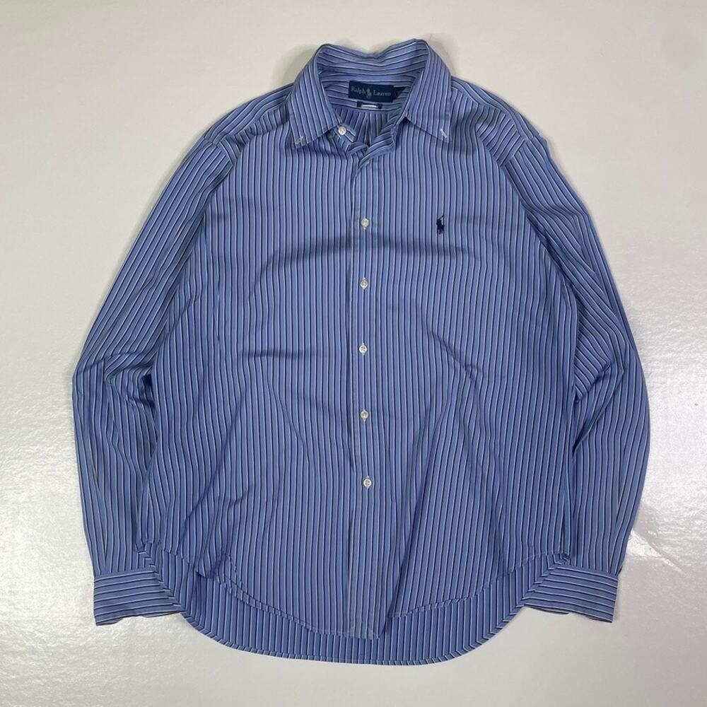 Polo Ralph Lauren Blue Striped Button Down 16.5 36/37